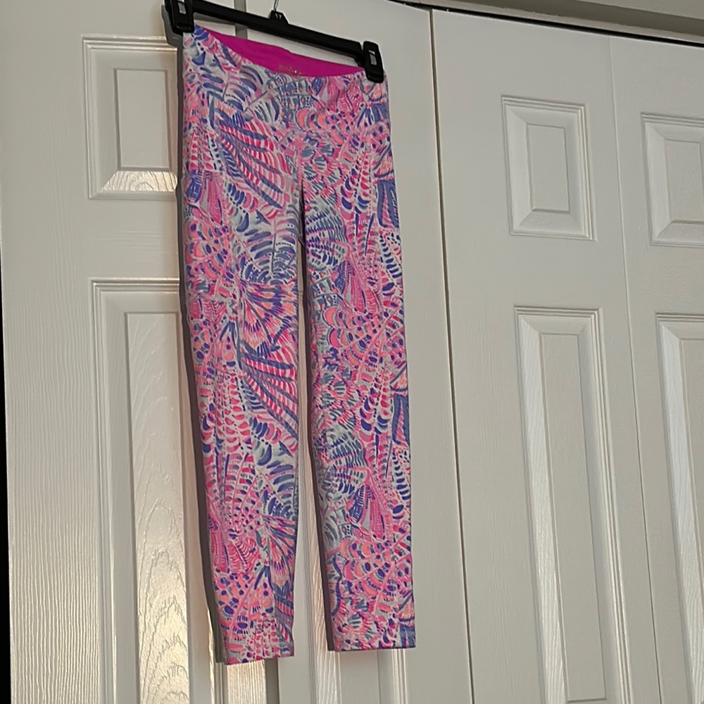 Lilly Pulitzer Pink and Blue Leggings Vibrant Resort Wear